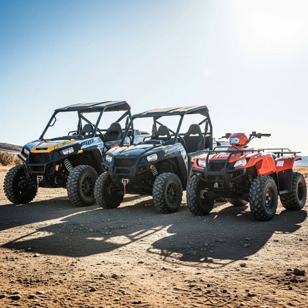 Outdoor adventure vehicles next to eachother